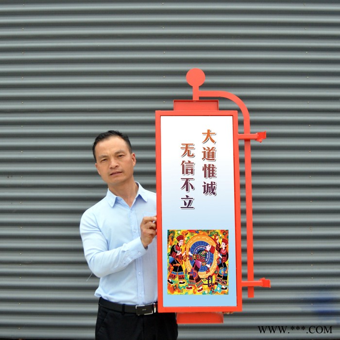 定制DLTNY544太阳能灯杆广告牌路灯杆灯箱道旗厂家图2