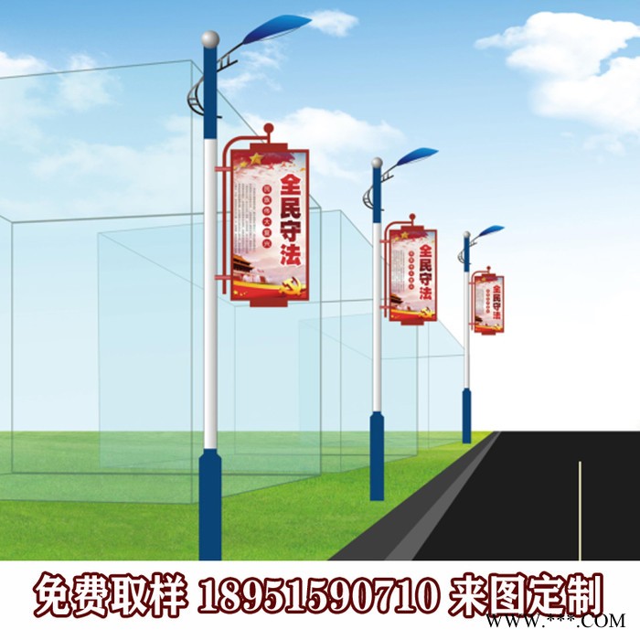 仿古灯杆灯箱路灯杆牌灯箱制作太阳能灯杆广告灯箱定制厂家供应灯杆铁艺宣传栏图7