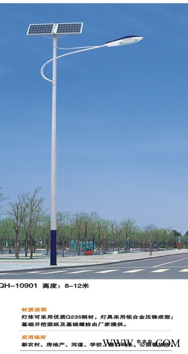 太阳能灯 LED太阳能路灯 定制太阳能路灯 风光互补路灯 通德 QH10901 LED太阳能灯 **图3