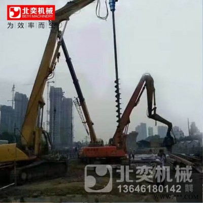 光伏支架打桩机 配75小挖机螺旋钻机头 电线杆挖坑机厂家 挖掘机钻机批发 太阳能光伏支架打桩机