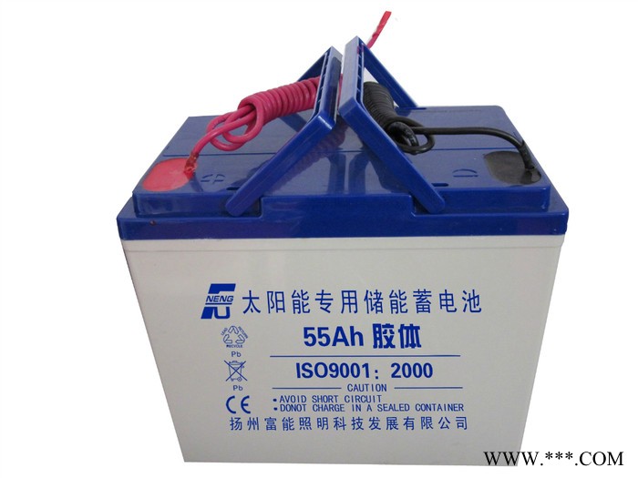 供应太阳能风能免维护储能蓄电池12V55AH