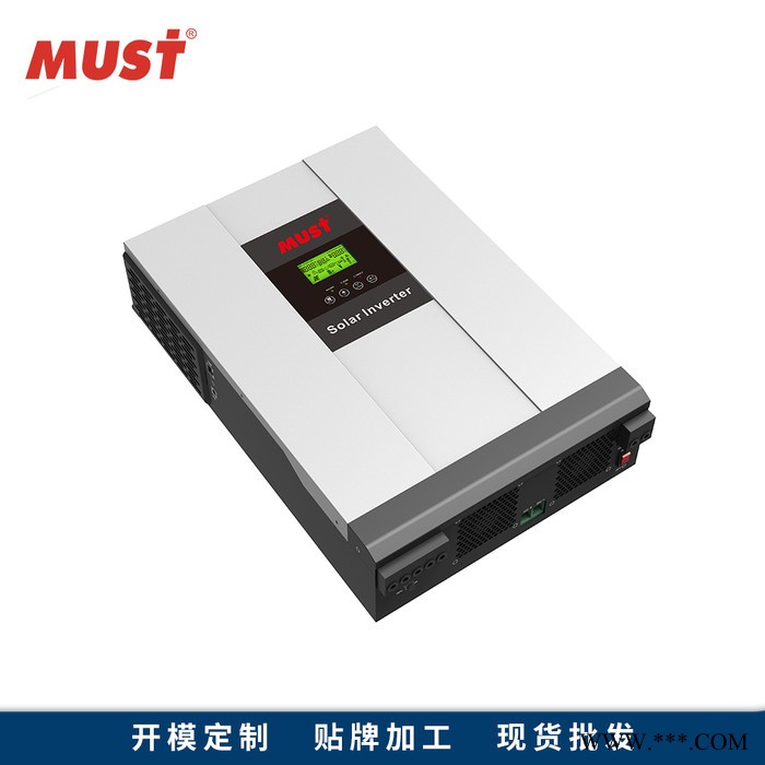 太阳能光伏发电系统4KW家用离并网逆变器 MUST美世乐高频混合逆变器用于屋顶发电，车棚发电混合光伏逆变器