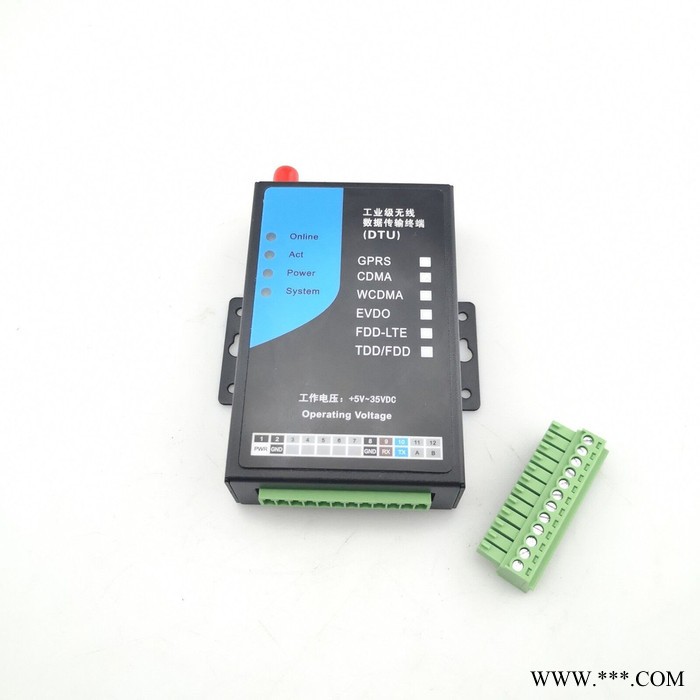 贺迪传感仪器工业级无数数据传输终端（DTU)工作电压+5v~35VDC无线监测系统