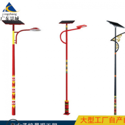新款中国风城市照明太阳能路灯 民族风藏式路灯 仿古市电双臂路灯