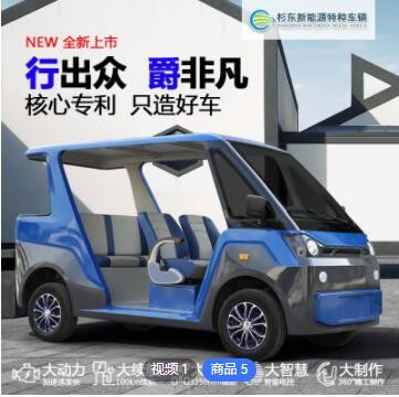 杉东C300四轮电动巡逻车 旅游景区电瓶观光车 物业安保校园摆渡车图2