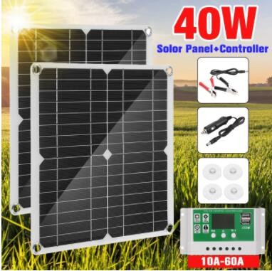 20W 30W 双USB DC 18V柔性太阳能充电板汽车电池手机太阳能充电器