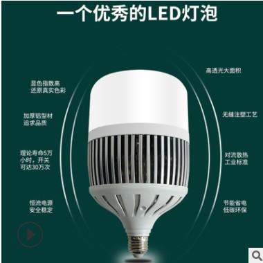 led高富帅 大功率工业照明球泡灯 E27鳍片铝散热厂房节能灯泡 led图1
