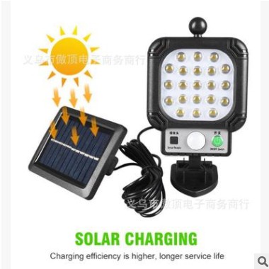 跨境户外太阳能灯锂电池路灯分体式庭院灯LED壁灯 人体感应花园灯图2