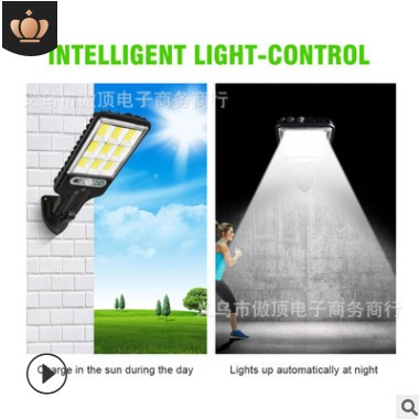 跨境户外太阳能路灯新款人体感应庭院灯带遥控LED壁灯 防水花园灯图3