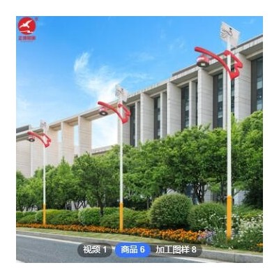 厂家定制6米太阳能路灯 户外复古祥云LED路灯 市政道路工程路灯厂