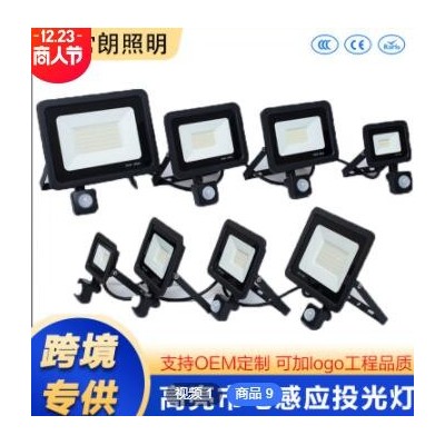 亚马逊户外人体感应投光灯50W小苹果投光灯市电led泛光灯投光灯