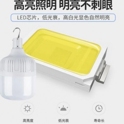 夜市地摊应急球泡灯户外usb充电灯泡可移动家用停电led灯泡带挂钩