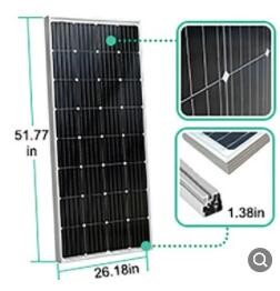 ECO-WORTHY太阳能板单晶150W16V太阳能光伏系统太阳能电池板组件