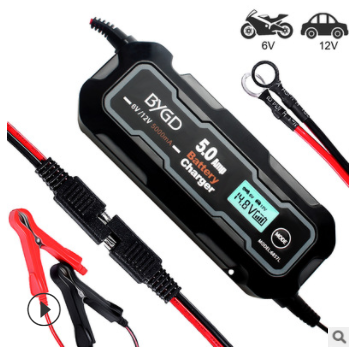 厂家批发6V/12V智能5000mA摩托车蓄电池电瓶充电器LCD显示充电器图3