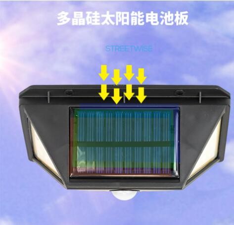 新款太阳能灯 户外照明人体感应花园壁灯 100LED防水家用节能路灯图2