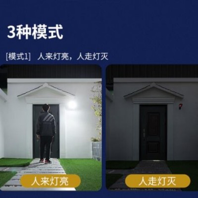 跨境太阳能灯 户外庭院灯智能人体感应照明灯 仿真监控摄像头壁灯
