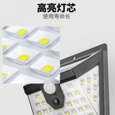 太阳能灯40LED人体感应灯景观庭院壁灯 花园户外防水围墙照明路灯