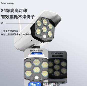 加工定制太阳能监控路灯防水壁挂式庭院灯仿真人体感应照明灯批发图2