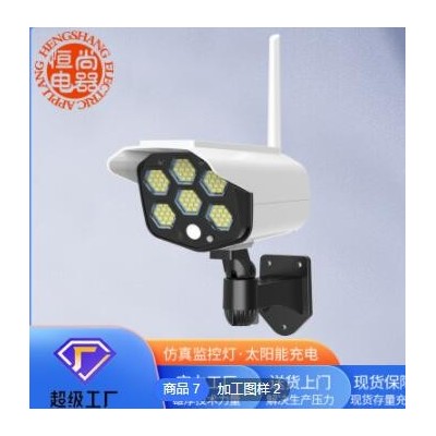 加工定制太阳能监控路灯防水壁挂式庭院灯仿真人体感应照明灯批发