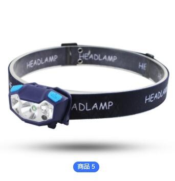加工定制轻量头灯强光超亮夜钓灯头灯防水户外充电感应头戴式电筒图2