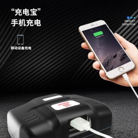 厂家销售大功率头灯USB电显强光可给手机充电户外钓鱼矿灯探照灯