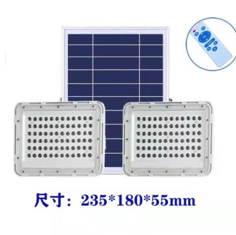 太阳能投光灯一拖二白色泛光灯庭院灯防水新农村建设图2
