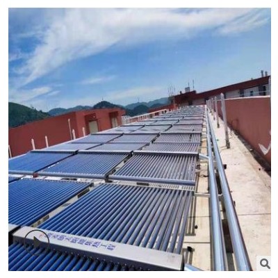 湖北黄石大型太阳能集热器容积式燃气锅炉热水系统员工宿舍热水