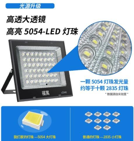 跨境太阳能灯LED家用户外庭院灯300W透镜爆亮农村室外投光灯路灯图3