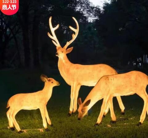 LED梅花鹿造型灯 摆件大型动物麋鹿户外装饰发光圣诞鹿景观造型灯图3