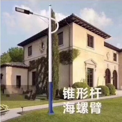 厂家直供扬州热镀锌板生产 户外照明路灯灯杆6米A字臂锥形杆