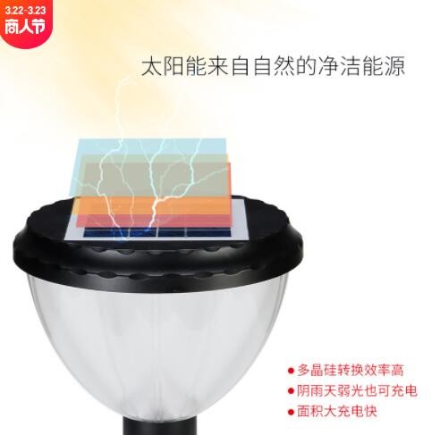 太阳能智能光控太阳能灯柱头灯庭院灯户外太阳能柱头灯庭院灯图3