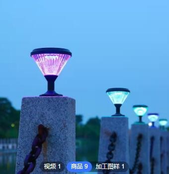 新款太阳能户外柱头灯庭院灯大功率入户别墅大门柱子灯围墙门柱灯