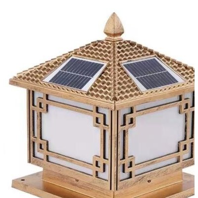 太阳能围墙柱头灯庭院大门柱子灯户外防水花园别墅超亮墙头中国福