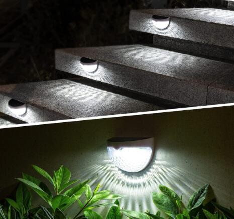 太阳能6LED半圆篱笆灯 led投光灯洗墙灯台阶灯光影围墙灯水滴壁灯图3