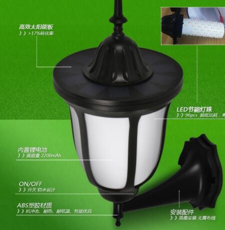 太阳能灯户外景观庭院火焰火把火炬壁灯闪烁99灯路灯草坪灯地插图2