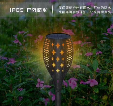 厂家太阳能灯火焰地插灯草坪庭院灯户外96led景观投光灯花园感应图3