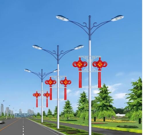 新款LED中国结户外杆子6米发光装饰灯笼市电市政建设道路照明