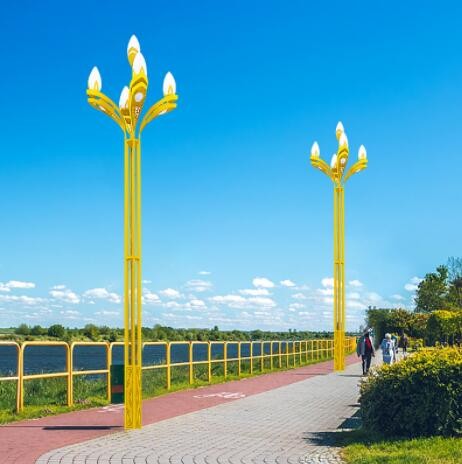 批发市政工程灯具led玉兰灯四叉五火灯头6 7 8米广场道路照明光源