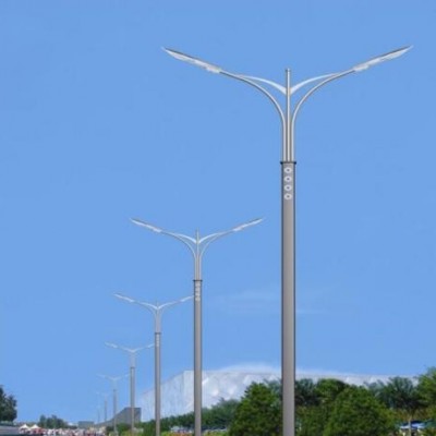 LED市电路灯 市政道路6米8米大功率路灯 户外双臂双头LED路灯杆