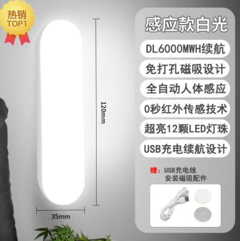 全自动led感应小夜灯宿舍用床头夜灯人走灯灭走廊卫生间灯不插电