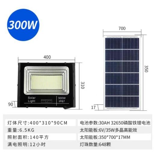 太阳能灯家用户外庭院灯 大功率LED投射灯新农村建设工程照明厂家图2