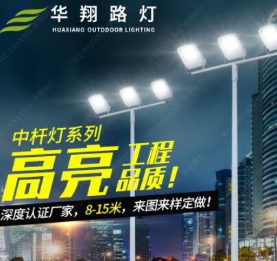 批发欧式双头LED太阳能庭院灯 3米-4米小区花园别墅压铸铝庭园灯图3