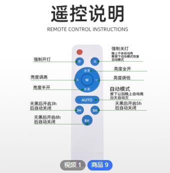 压铸铝太阳能路灯 高亮防水户外庭院灯 大功率惠民太阳能投光灯图2