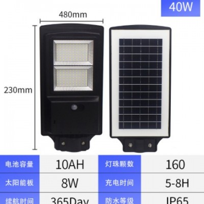 太阳能路灯一体化人体感应照明壁挂灯超亮防水家用跨境智能路灯