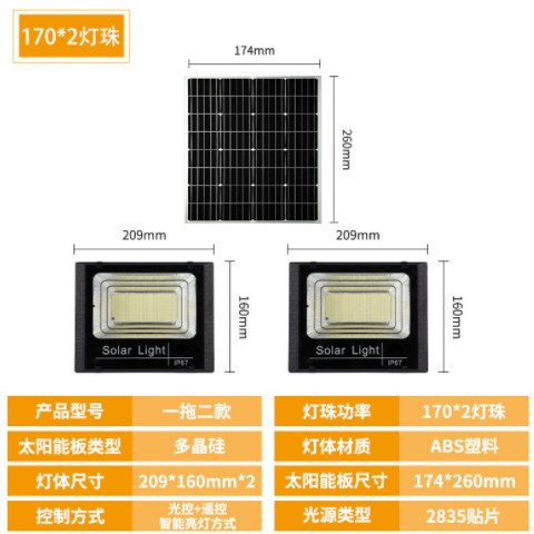 太阳能灯 家用户外庭院灯led防水投光灯大功率太阳能路灯厂家批发图3