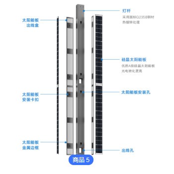 史福特一鸣系列抗风耐寒定制一体化太阳能庭院灯30W园区学校路灯图2