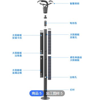 抗风定制一体化太阳能庭院灯史福特骧龙系列30W60W工业园学校路灯图2