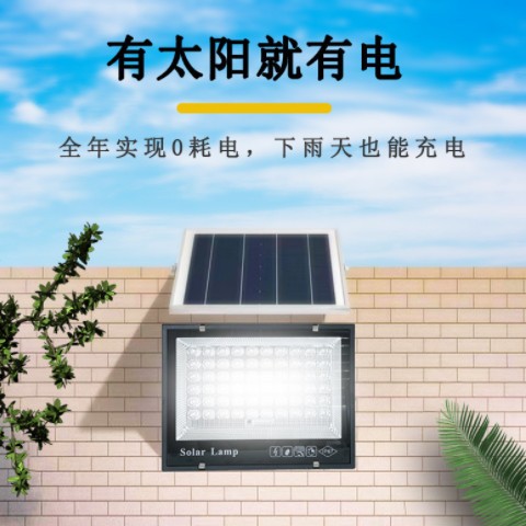 跨境新款太阳能灯 led新农村家用户外照明防水庭院灯 超亮投光灯图2